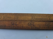 24" Wood Rule Folding Upson Nut Co # 61 Brass Boxwood Measure Ruler Vintage Tool
