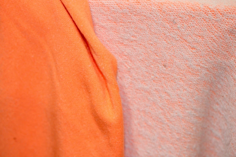 FRENCH TERRY KNIT 2 WAY SPANDEX FABRIC 60" WIDE NEON ORANGE 9 OZS. BY THE YARD - Image 3 of 4