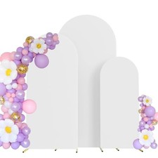 4FT,5FT,6FT White Spandex Arch Backdrop Stand Covers Set of 3 4FT 5FT 6FT