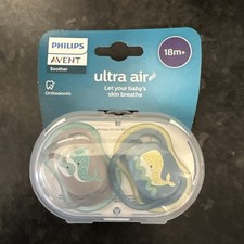 Image of Philips Avent Ultra Air Pacifier 18m+ Blue 2 Pack Orthodontic BPA Breathable