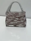 Lg Murano Style Hand Blown Art Glass  Purse Vase, Abstract Design VTG