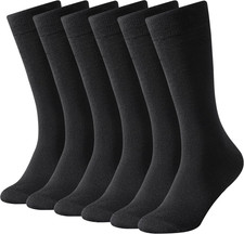 BONANGEL Thin Merino Wool Socks for Men, Mens Black Winter Thermal Wool Dress Cr