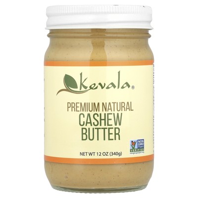 Kevala Premium Natural Cashew Butter 12 oz 340 g Cholesterol-Free, Dairy-Free,