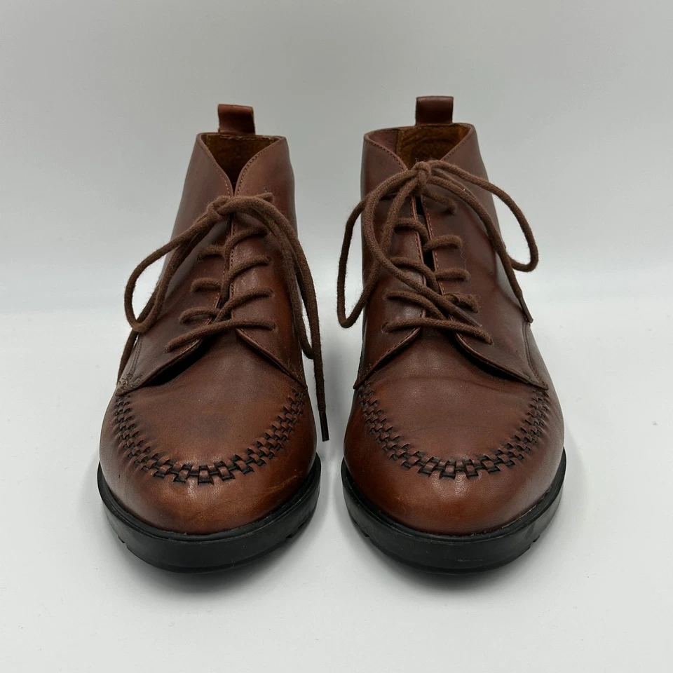 Botas chukka vintage Sporto para mujer talla 7M de cuero con cordones al tobillo marrón rojizo Foto 4 de 4