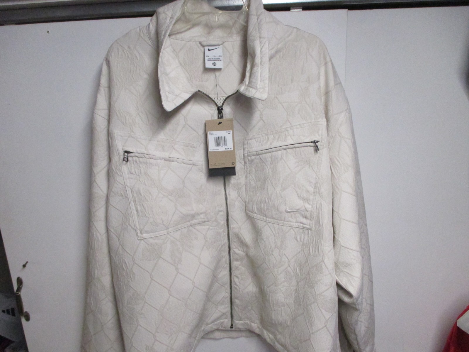 SACAI X NIKE NIKE BASKET UOMO GIACCA TESSUTO (XXL) NUOVA CON ETICHETTE BIANCO SPORCO FULL ZIP FASCIA ALTA $$$ RARA