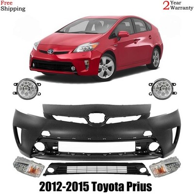 Front Bumper Cover Fascia & Lower Grille Kit For 2012-2015 Toyota Prius