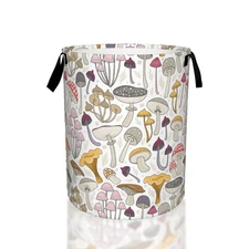 Mushroom Retro Laundry Basket,Waterproof Mushrooms Laundry Hamper,Collapsible...