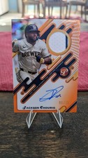 2025 Topps Pristine Pieces Autograph Relics Jackson Chourio #PPAR-JC Orange /25