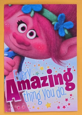 DreamWorks Trolls Birthday Greeting Card (+ Envelope 5x7'')