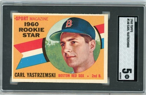1960 Topps #148 Carl Yastrzemski Boston Red Sox RC Rookie HOF SGC 5 EX
