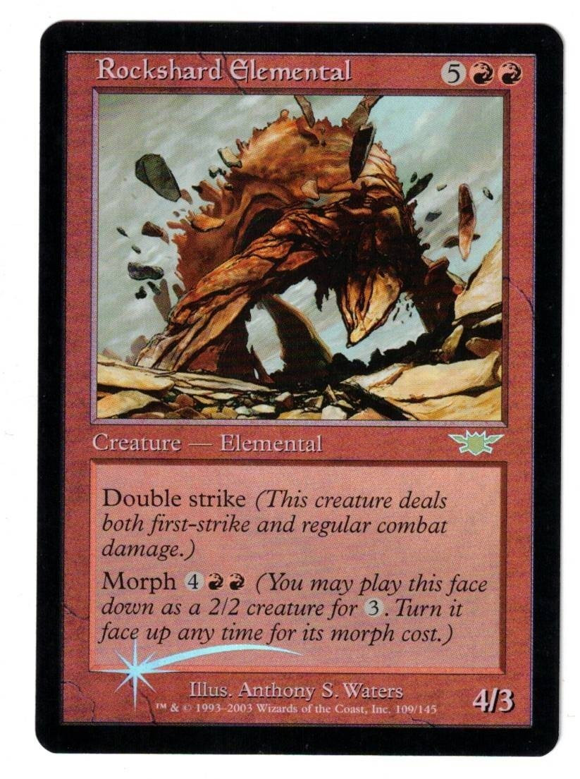 MTG ROCKSHARD ELEMENTAL LEGIONS RARE FOIL RED CREATURE NM MORPH DOUBLE STRIKE