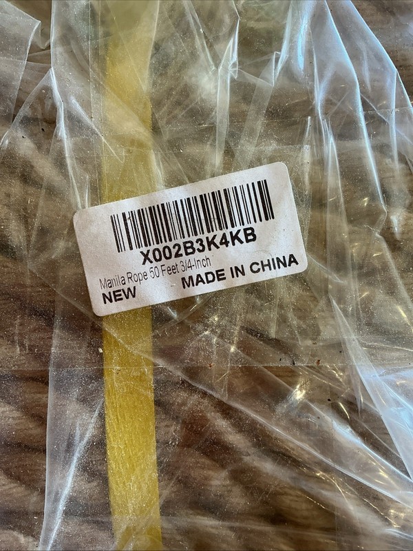 3/4 Inch × 50 Feet Manila Rope 3 Strand Twisted PP Wear Resistant  Rope  NEW