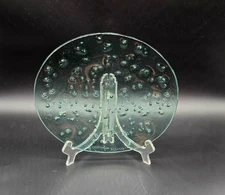 Annieglass Glass Dish Light Green With Bubbles 2007