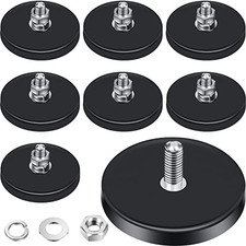 Neodymium Magnet Rubber Coated Mounting Small Scratch Safe Black Stud Magnet Pai