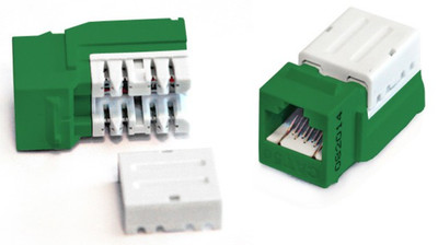 100 Pack Hyperline Cat5e Keystone Jack Network 110 Punchdown RJ-45 / 8P8C Green