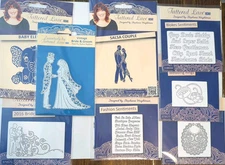 Tattered Lace die cut lot of 8 Wedding rings elephant baby bib sentiments