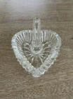 Vintage Waterford Crystal Ring Holder Heart Jewelry Dish Starburst Base Signed
