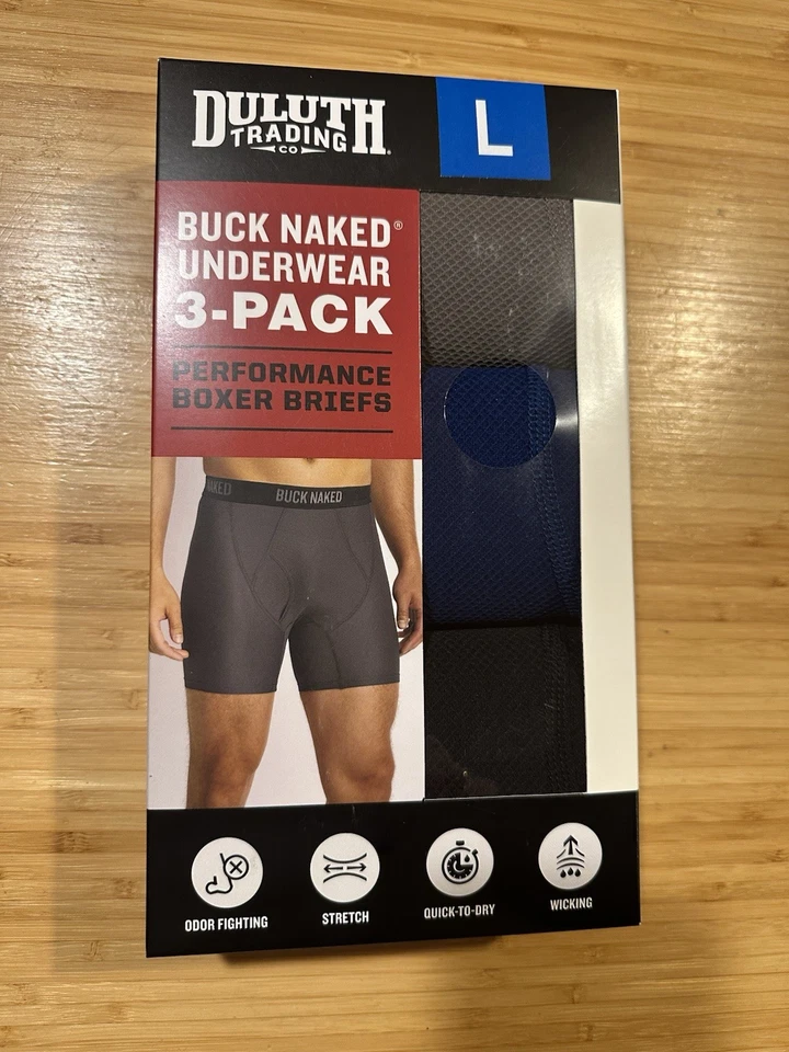 Paquete de 3 calzoncillos boxer grandes Duluth Trading para hombre Buck Naked ropa interior Foto 4 de 4