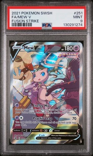2021 POKEMON SWORD & SHIELD FUSION STRIKE #251 FULL ART/MEW V PSA 9