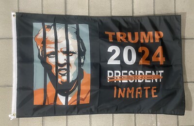 Donald Trump For Prison Flag Free Ship Lock Him Up Democrats Biden USA 3x5' Sign