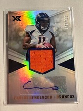 K110,827 - 2017 Panini XR #189 Carlos Henderson Jersey Auto #/199 RC