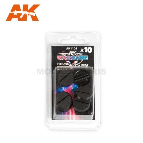 AK AK-1105 Plastic Wargame Bases Round Base with Lip 25mm