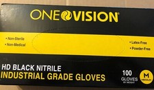 100 Black Nitrile Gloves 6 Mil Latex  Powder Free Heavy Duty Gloves M MEDIUM