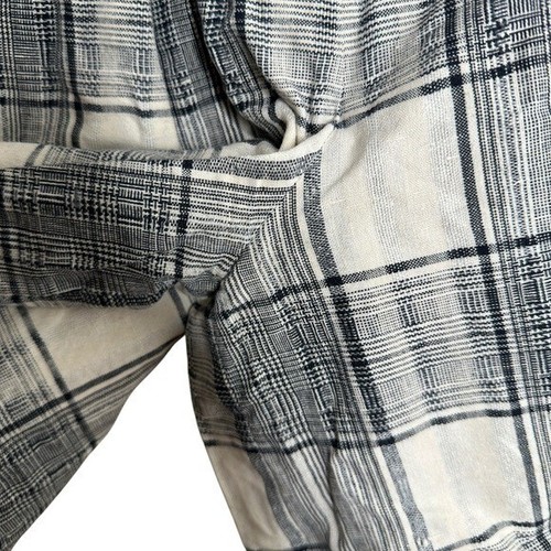 Vintage GIORGIO SANT'ANGELO Linen Cotton Blend Bermuda Shorts Sz 12 Cream Black - Picture 6 of 9
