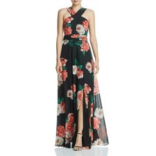 NEW LAUNDRY BY SHELLI SEGAL FLORAL PRINT CHIFFON GOWN SIZE 6