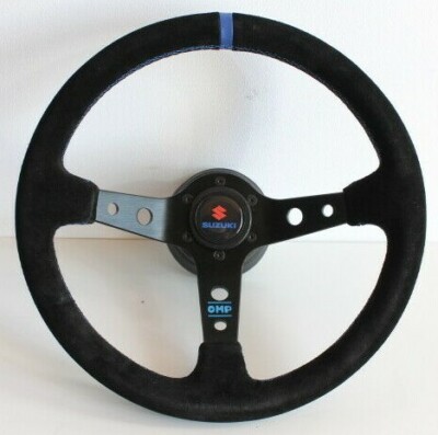 サスピション　サイドキックス Steering Wheel fits For SUZUKI SAMURAI Sidekick Suede Leather Deep