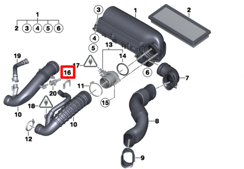 NEW GENUINE OEM MINI COOPER R56 R57 R58 R59 MAF SENSOR CLIP 13717570673 - Picture 3 of 3