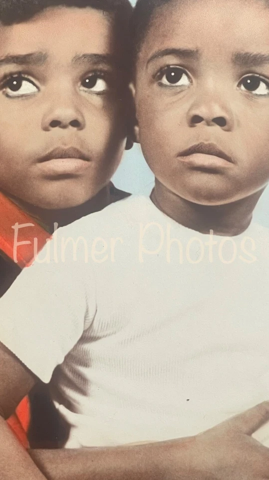 Rare VTG 14pc HAND Tinted & B&W PORTRAIT SET 2 Black Children Siblings Photos - Image 4 of 4