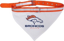 Pets First Denver Broncos Dog Bandana with Collar Licensed Reflective New