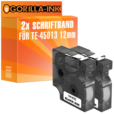 2x Schriftband für Dymo 45013 LabelManager 300 350 350D 360D 400 420P 450 450D