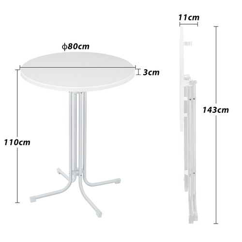 Ø80cm Stehtisch Partytisch Klappbar Tisch Bistrotisch Gartentisch Gastronomie DE - Bild 2 von 12