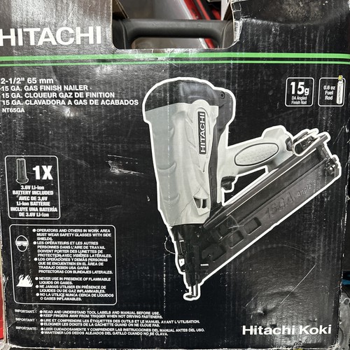 Hitachi Nt65ga 15 GA. Gas Finish Nailer Brad Nailer 3.6V HXP Li-ion