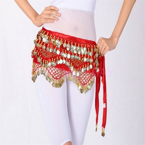 268 Coins Velvet Belly Dance Dancing Belt Hip Scarf Wrap Tribal Sash Skirt AU - Bild 2 von 14
