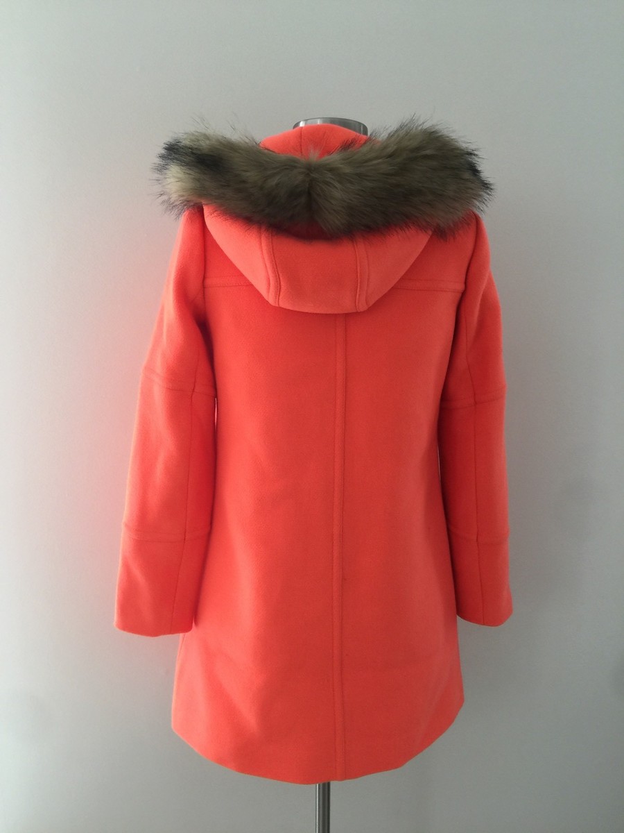 NEW JCrew $365 Chateau Parka Italian Stadium-Cloth Wool 00 Neon