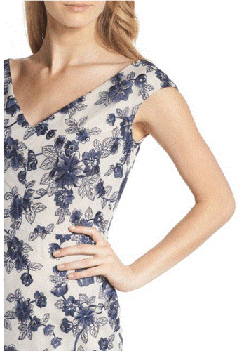 NWT Gal Meets Glam Rosemary Floral Embroidered Midi Navy Nights Dress 18 (16) - Picture 3 of 10