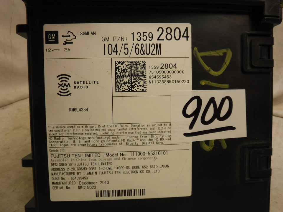 Módulo receptor de radio 14 15 16 17 Chevrolet GMC Silverado Sierra 13592804 B900 Foto 3 de 4