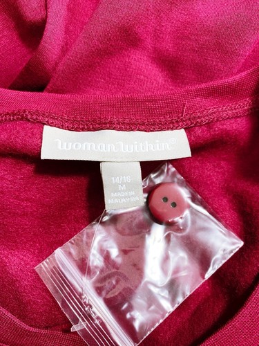 Woman Within Womens Sweatshirt Size 14/16 M Burgundy Long Sleeve Top - Picture 6 of 9