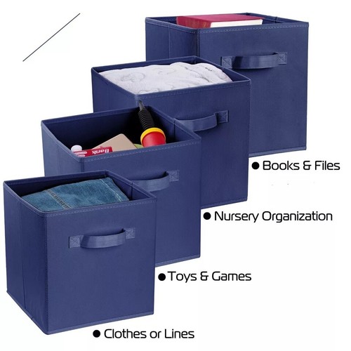 4pcs Foldable Storage Cube Basket Bins Organizer Closet Container Fabric Drawers - 第 1/10 張圖片