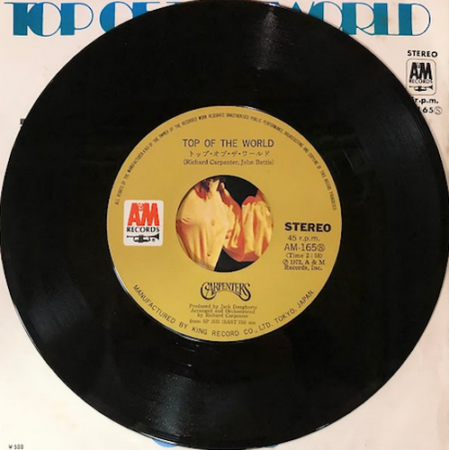 CARPENTERS - TOP OF THE WORLD SINGLE - Picture 2 of 2
