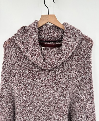 Free People BFF Sweater Women Small Bittersweet Oversized Lagenlook Cowl Neck - Picture 2 of 11