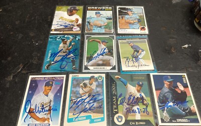 10 Different Milwaukee Brewers AUTOGRAPH SIGNED Baseball Cards Topps ...