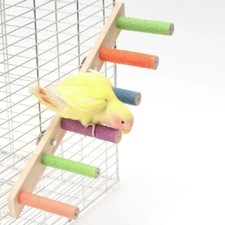 Wooden Climbing Hanging Ladder Pet Parrot Bird Interaction Toy Exercise Rack UK