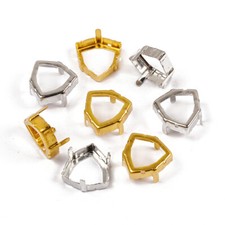 Trilliant Claw Settings Metal Gold Silver Strass Crafts Stones Crystal Rhineston