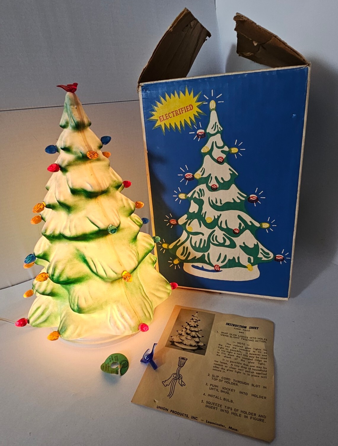 Vintage Union Products Lighted Christmas Tree Blow Mold 12" XMAS eBay