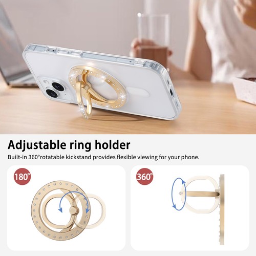 Magnetic Phone Ring Holder Mag Safe Diamond Bling Magnetic Phone Grip KickStand - Picture 17 of 36