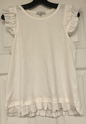 NWOT Current Air Old Money Coquette Ruffle Scandi Minimal Quiet Luxury Size S